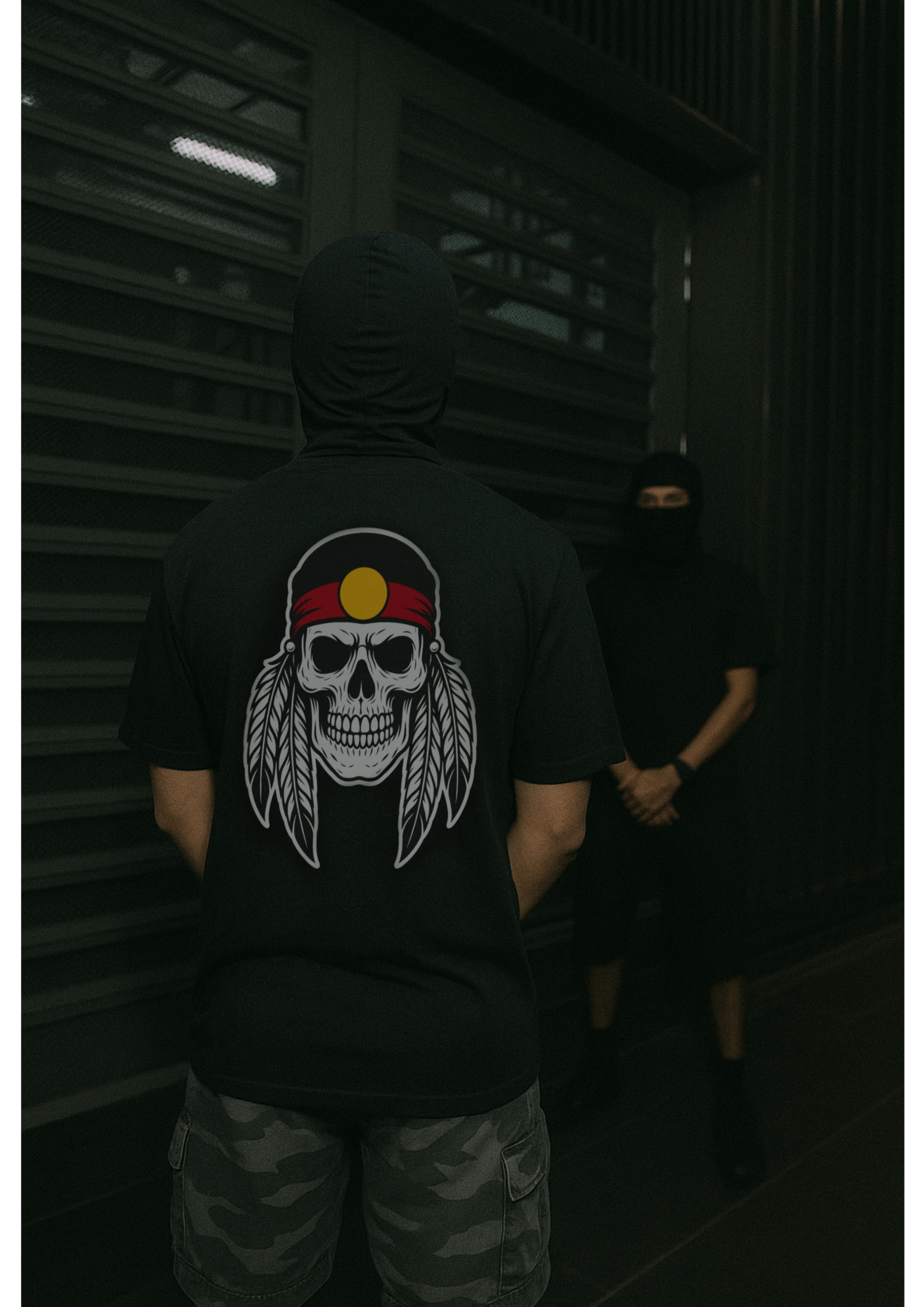Koori Culture Warrior Skull Staple Tee