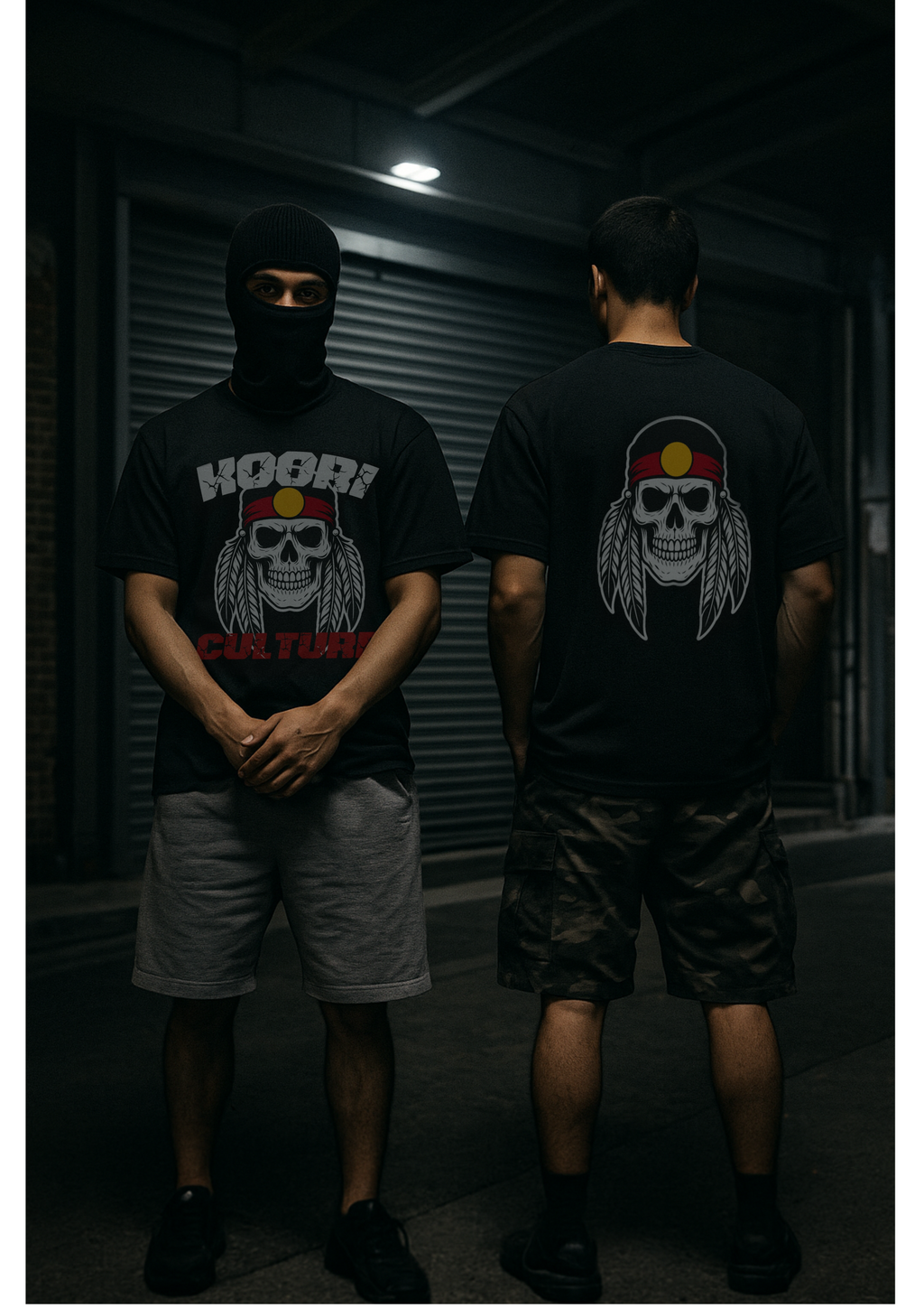 Koori Culture Warrior Skull Staple Tee