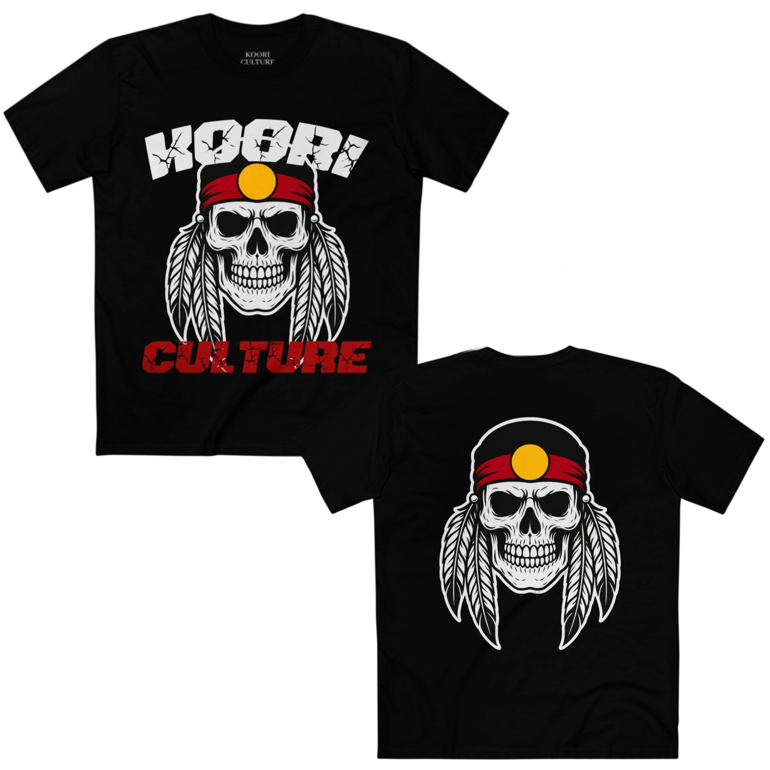 Koori Culture Warrior Skull Staple Tee